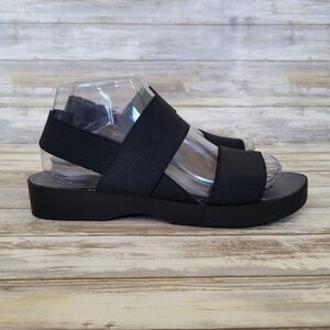 Report by Signature Broc Elastic Strappy Platform Sandals Women's Size 7.5 Black